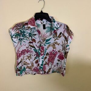 Floral Print Women's Cropped Top XS